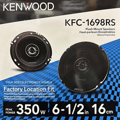 NEW Kenwood KFC-1698RS 6-1/2'' 2-Way Coaxial Car Audio Speakers (PAIR) 6.5''