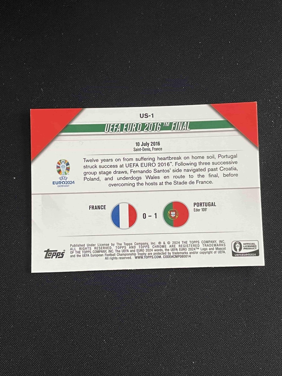 Portugal Champions 2024 Topps Chrome UEFA Euro 2016 Final