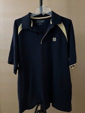 Notre Dame Irish Cutter  Buck CB DryTec Men's Polo Shirt Navy Blue Size L Large