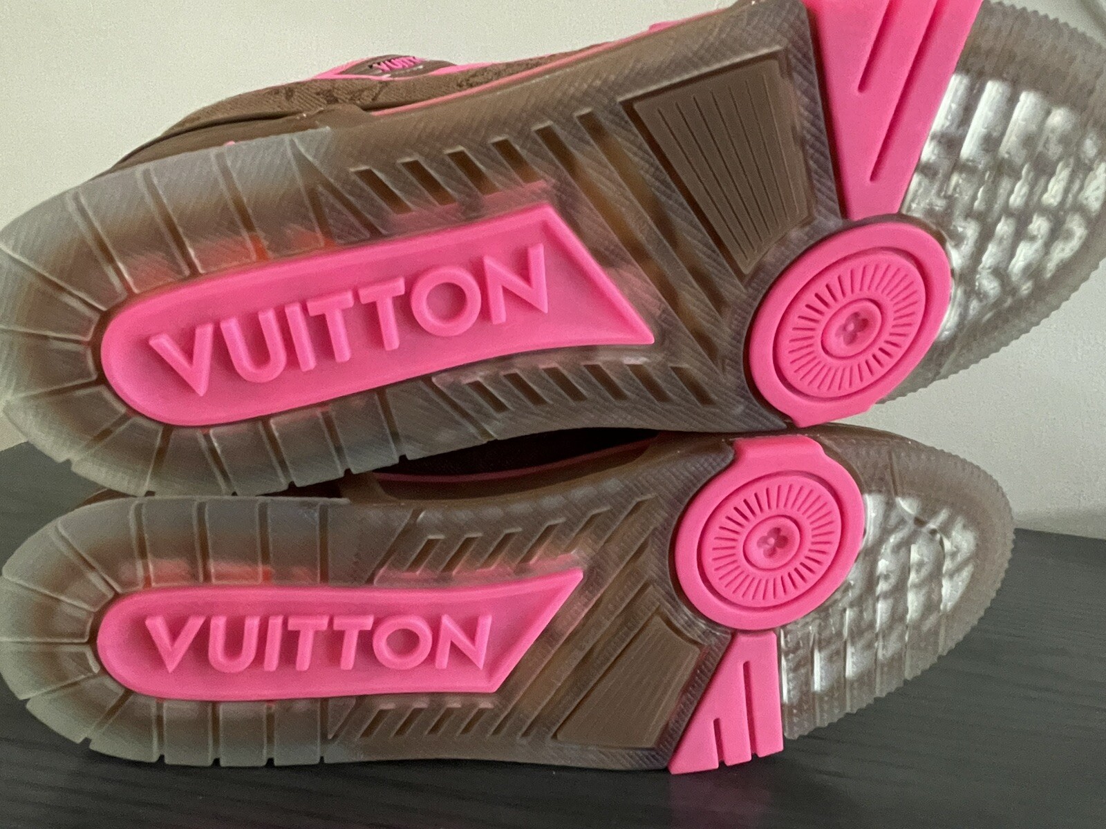 Louis Vuitton Trainer Sneaker Pink Brown Monogram 1A8Z5C Size LV 7 (US 8-9) image 8