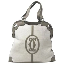 Cartier Beige Canvas and Leather Marcello de Cartier Bag