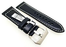 Juchten Bio Cuir Bracelet Montre 24/22 mm Noir 2 Pièces RIOS 05