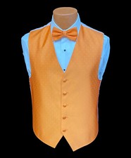Men's Ralph Lauren Tangerine Orange Tuxedo Vest  Tie Bow or Long Free Shipping