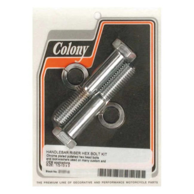 Jeu de 2 vis reniflard chrome hexagonale 1/2-13 x 1-1/2