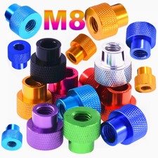 M8 Colourful Knurled Thumb Nut Aluminum Alloy Through Hole Hand Grip Knobs Nuts