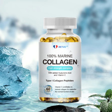 60 Capsules Marine Collagen, Hyaluronic Acid, Vitamin C, Skin Health Supplement
