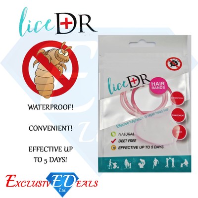 4 X Lice Dr Head Lice Prevention Hair Bands Natural Fragranced