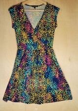 BeBop Summer Short Sleeve Faux Wrap Confetti Print Dress Women's XS