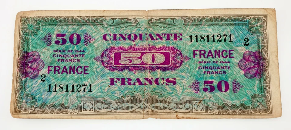 Lot of 6 France Notes Miscellaneous VF to XF Condition 1944 - 1985 - Image 4 of 4