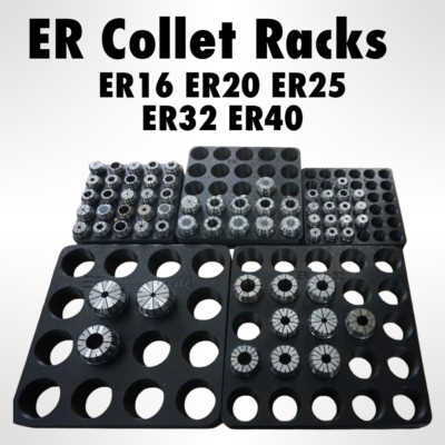 Er Collet Rack Complete ER Collet Rack Set - Includes 5 Sizes: ER40, ER32, ER25, ER20 ...