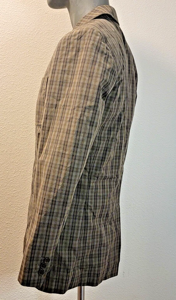 Blazer Martin + Osa para hombre talla 38 con una sola ventilación verde a cuadros Foto 3 de 4