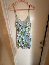 Victoria's Secret Satin Lace Trim Chemise Slip Dress Size L