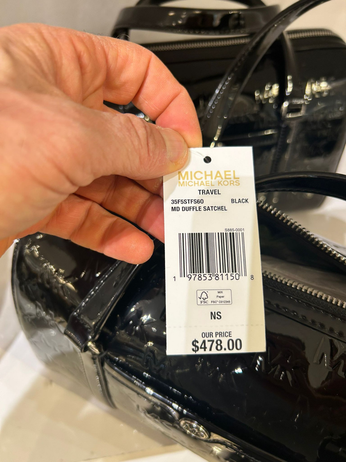 Michael Kors Jet Set Women Medium Metallic Logo Debossed Satchel Bag Variation thumbnail 23