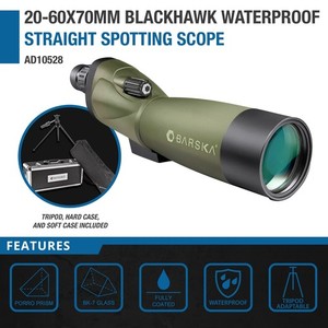 Barska Spotting Scope Straight 20-60x70mm Blackhawk Waterproof Fogproof AD10528