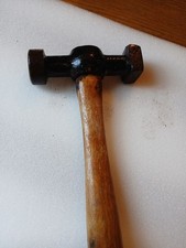 Vintage Automotive Body Repair Hammer Nice Shape. 11 3/4" Wooden Handle