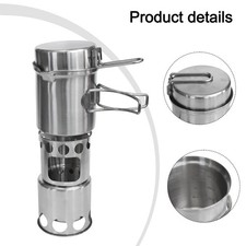 Sleek and Practical Portable Campfire Cooker with Essential Measuring Tools