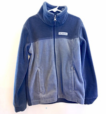 Columbia Unisex Kids Gray Fleece Full Zip Jacket Pockets Size 5-6 Years