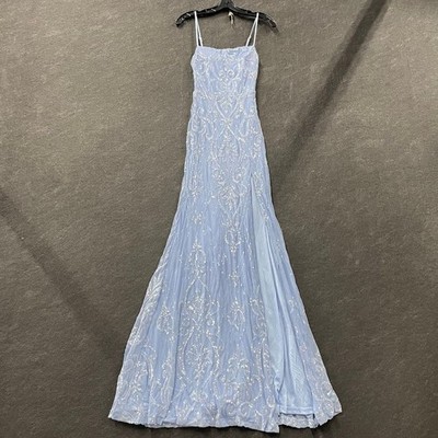 WINDSOR Jillian Sequin Slit Long Formal Dress Women's Size XS Light 