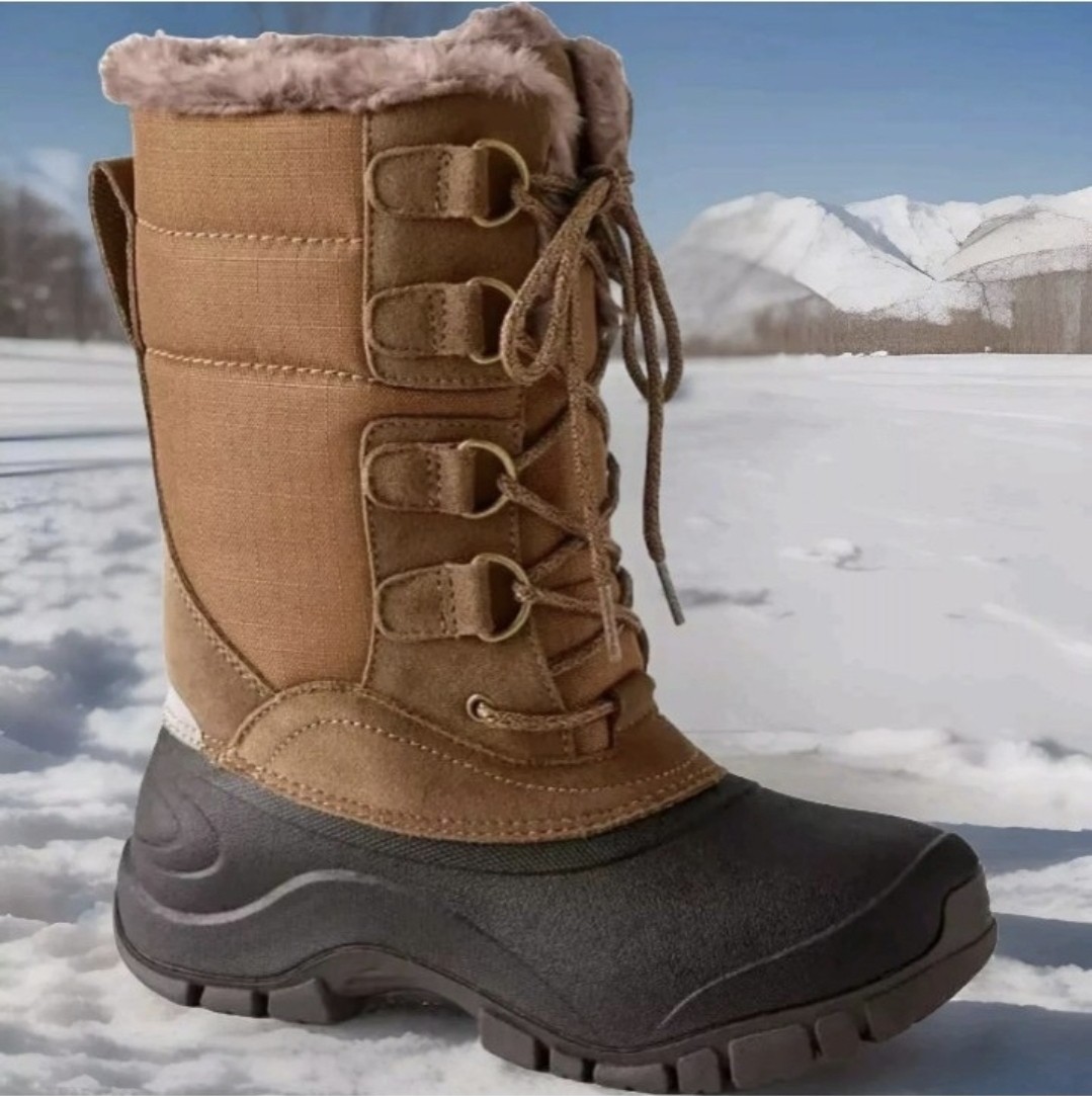 🔥New Land's End Expedition Insulated Winter Snow Boots 7 Women's Suede Sherpa
