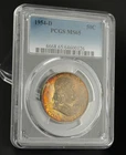1954-D Franklin Half Dollar PCGS MS65 50C Silver Coin Monster 2-Sided Toning