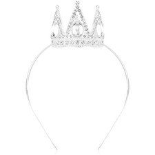 Crystal Tiara Headband, Crowns for Women, Princess Girls Tiaras, Silver