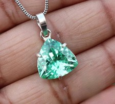 Certified 20.30 CT Natural Green Sapphire Gemstone 925 Solid Silver Pendant