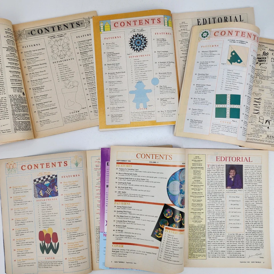 Lot of 9 Vtg 1990s Quilt World Magazines Sewing Quilting Patterns & Projects - Image 4 of 4