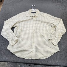 Ralph Lauren Shirt Mens XL White Check Classic Fit Long Sleeve Button Down