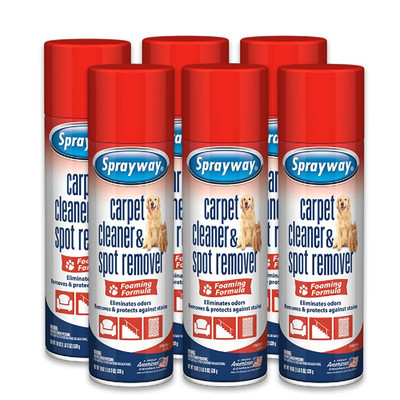 Sprayway Carpet Cleaner Pet 19Oz Pack Of 6 Removes Pet Stains Odors Foaming