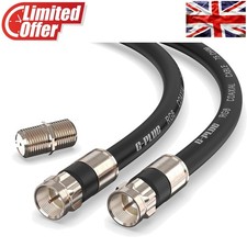 10m RG6 Coaxial Cable Set - Waterproof Connectors for High-Speed Broadband & TV