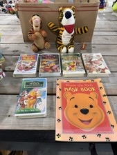 Vintage Disney Winnie Pooh Tigger Plush VHS Lot 1998 Mattel Sears Christmas