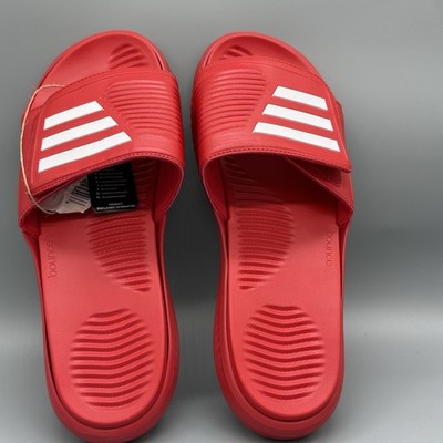 Adidas Alphabounce Mens 13 Basketball Slides Red White Comfort Sandals  New
