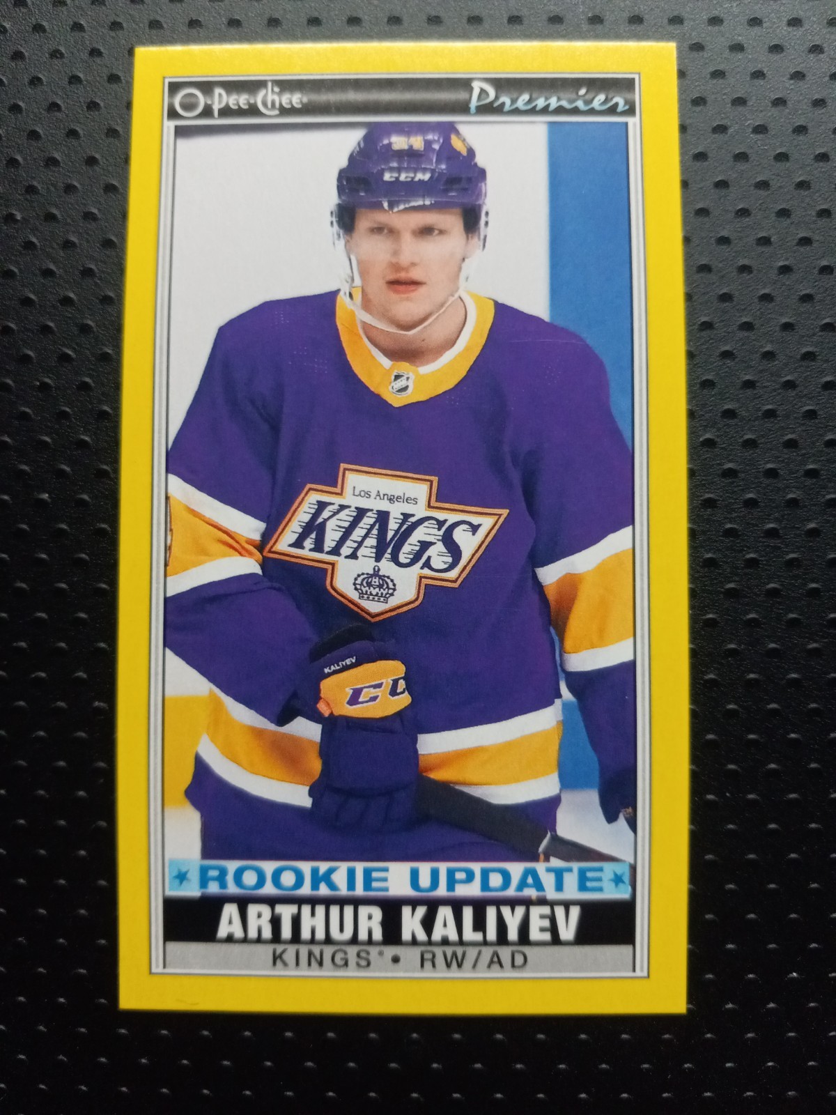 2021-22 O-Pee-Chee Premier Yellow Tallboys Rookie Update #P-50 Arthur Kaliyev
