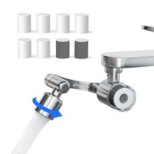 Frizzlife Water Filter for Sink Faucet Extender, 1080 , Metallic Silver White