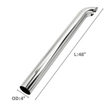 Chrome Curved Stack Pipe Horn 4 Od X 364860 Length Exhaust Truck Tailpipe