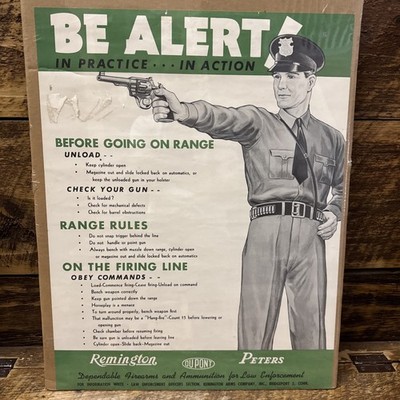 1940s Remington Peters DuPont Law Enforcement Ammunition Advertising Poster