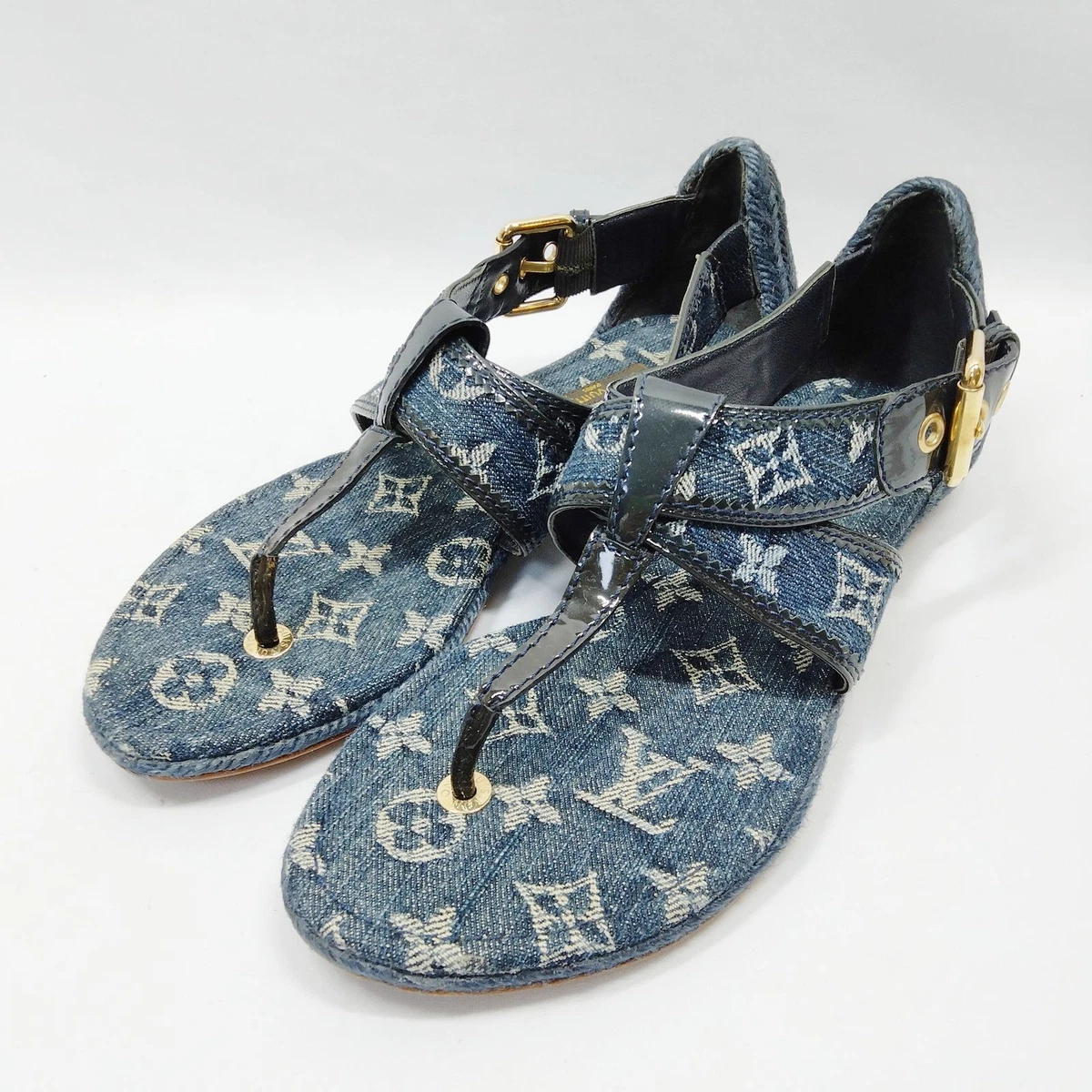 Louis Vuitton Navy Blue Kids Logo Strap Sandals with Light Blue Trim Maya Comfort Sandal - Women - Shoes | LOUIS VUITTON ® main image 3