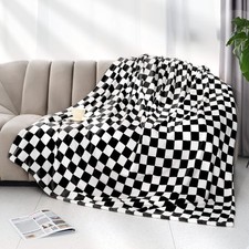 Black Checkered Blanket Soft Fuzzy Throw Blanket Black Fleece Blankets Checkerbo