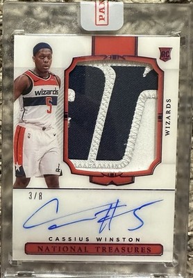 2020-21 National Treasures Basketball Cassius Winston Rookie Patch Auto #3/8 
