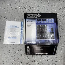 Samson Audio MDR6 6 Channel Stereo Mic/Line Mixer NEW & COMPLETE