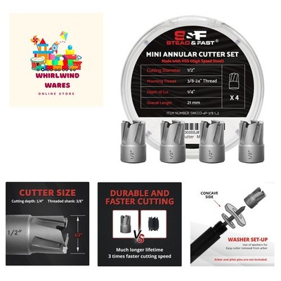 Efficient Spot Weld Cutter Kit with 1/2'' Cutting Diameter, 4  Bits