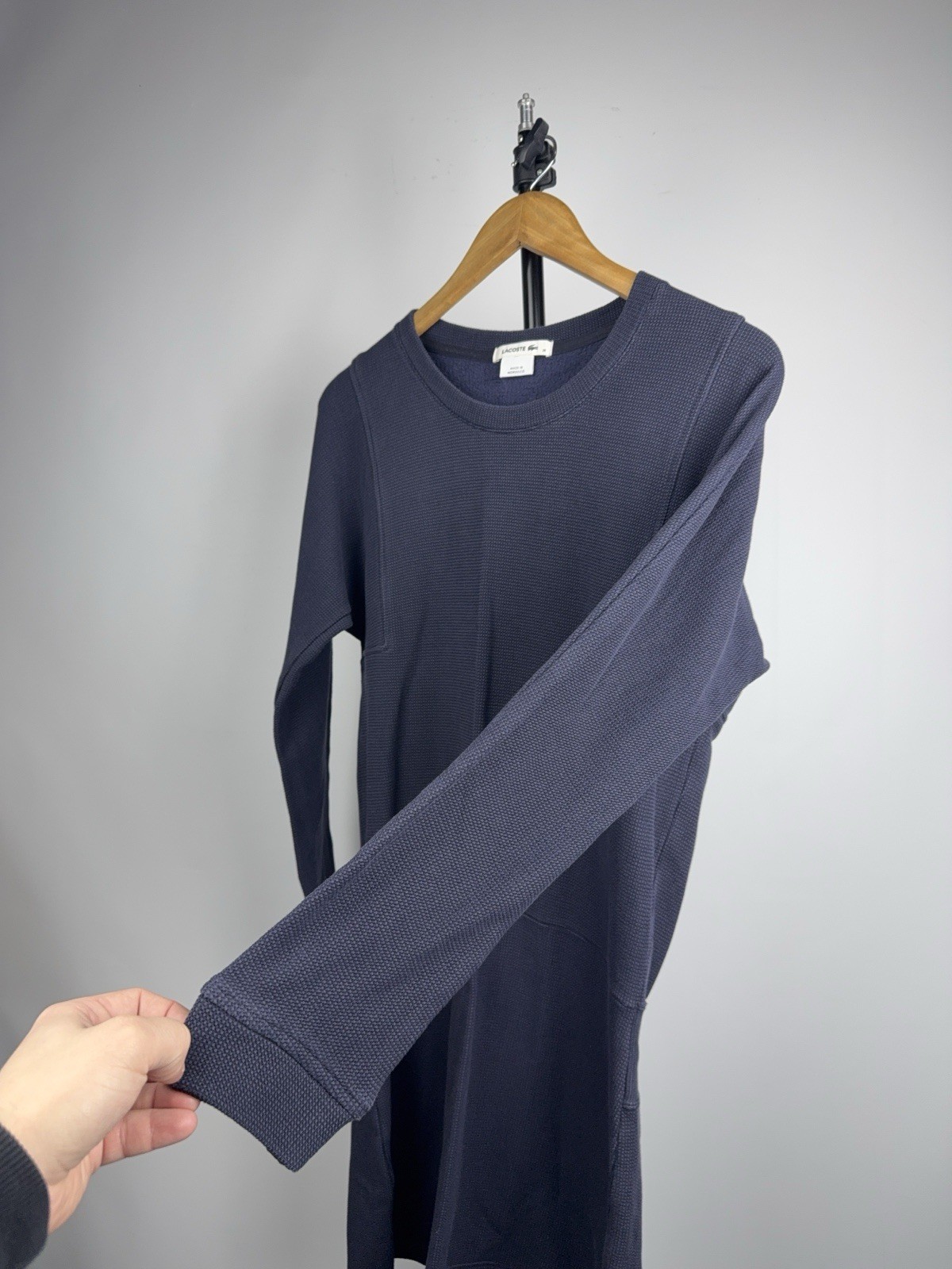 Luxury 00s Lacoste Navy Knit Long Sleeve Dress Women’s 38 / S Size thumbnail 8
