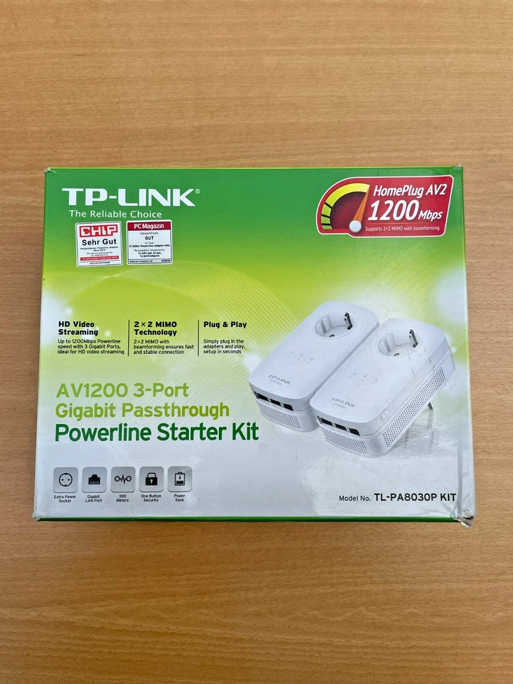 TP-LINK AV1200 3-Port Gigabit Passthrough Powerline Starter Kit | TL-PA8030P KIT - Bild 2 von 4