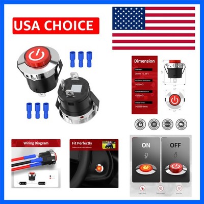 12V Children Ride-On Car Push Button Start Switch - 2 Pack for Easy Replacement