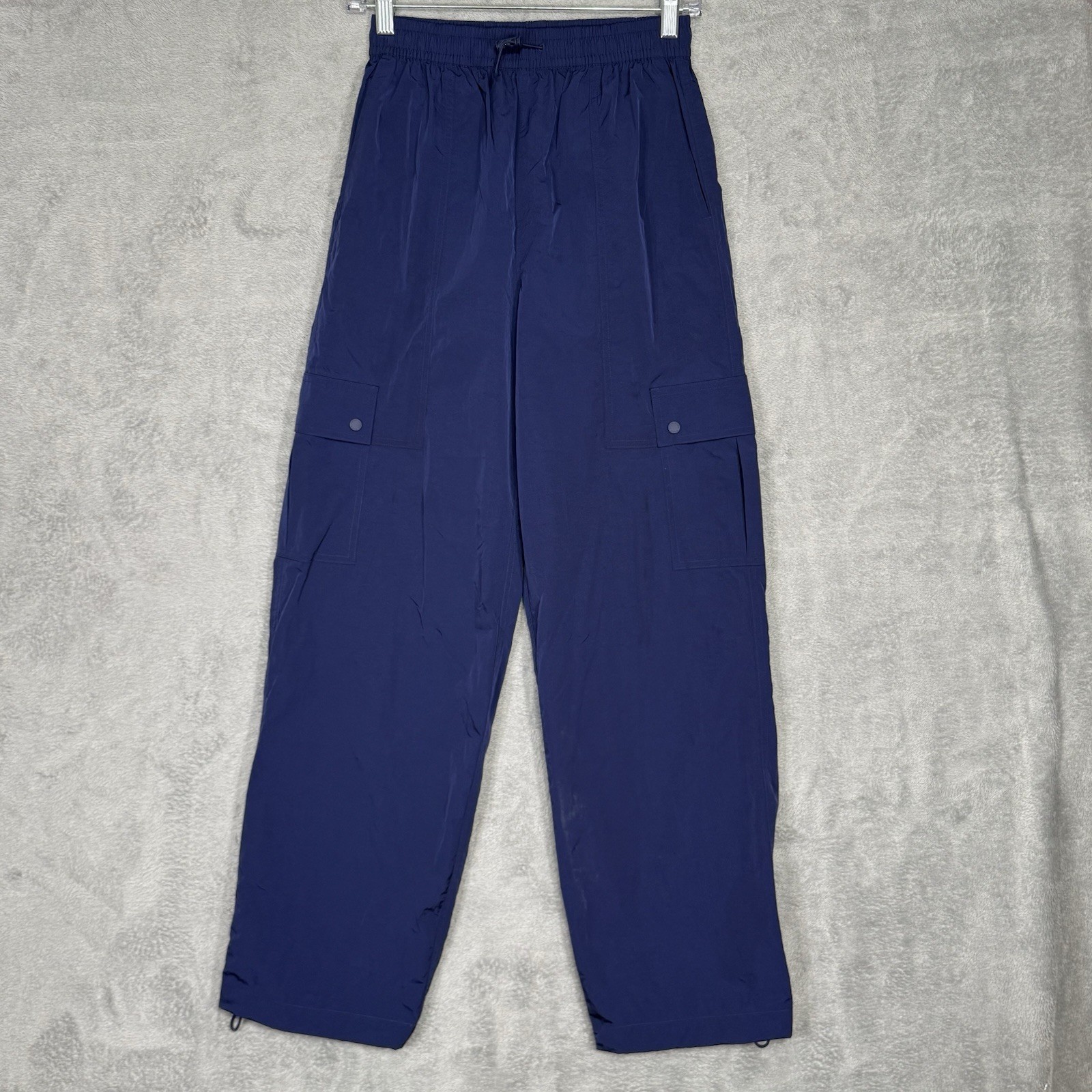 PINK Victoria’s Secret Nylon Parachute Cargo Pants Womens XS Navy Blue Y2K VTG