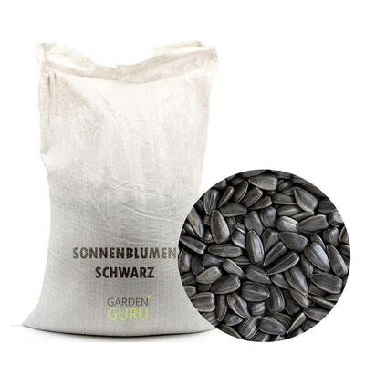 GARDENGURU Schwarze Sonnenblumenkerne 25 kg Vogelfutter Ernte 2025 Ganzjahresvogelfutter