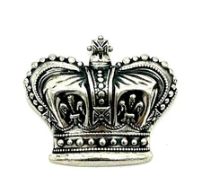 Vintage Sterling Silver Crown Brooch Pin Marked Sterling And Signed