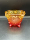 Amberina Carnival Glass Footed Candy Dish Harvest Grapes by Jeanette Vintage