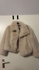 Damen Kurzjacke beige Kunstpelz Langarm Fellb...