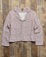 Vintage 2000s H&M y2k tweed jacket size 8 Pink And White Tweed